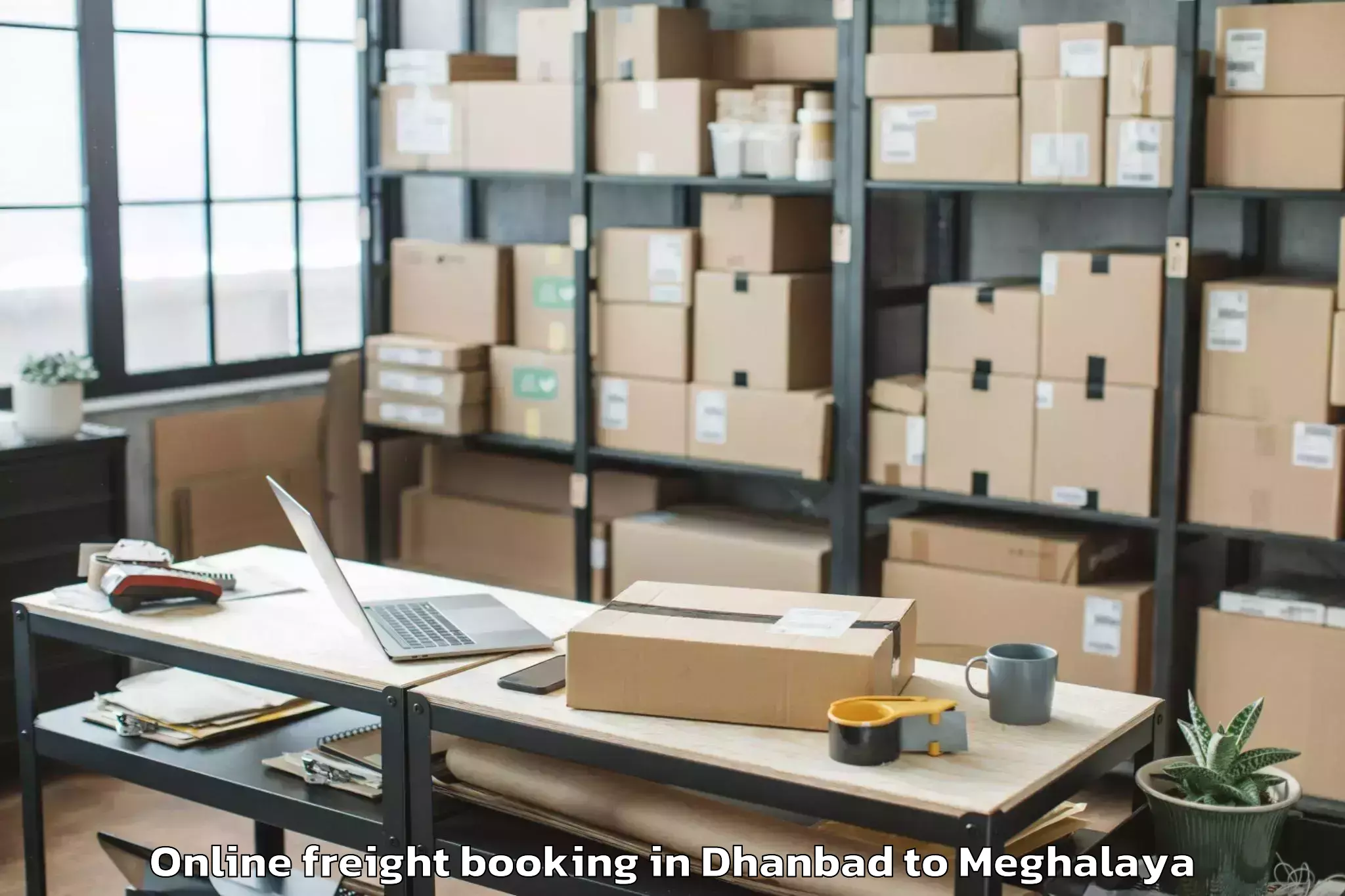 Top Dhanbad to Williamnagar Online Freight Booking Available